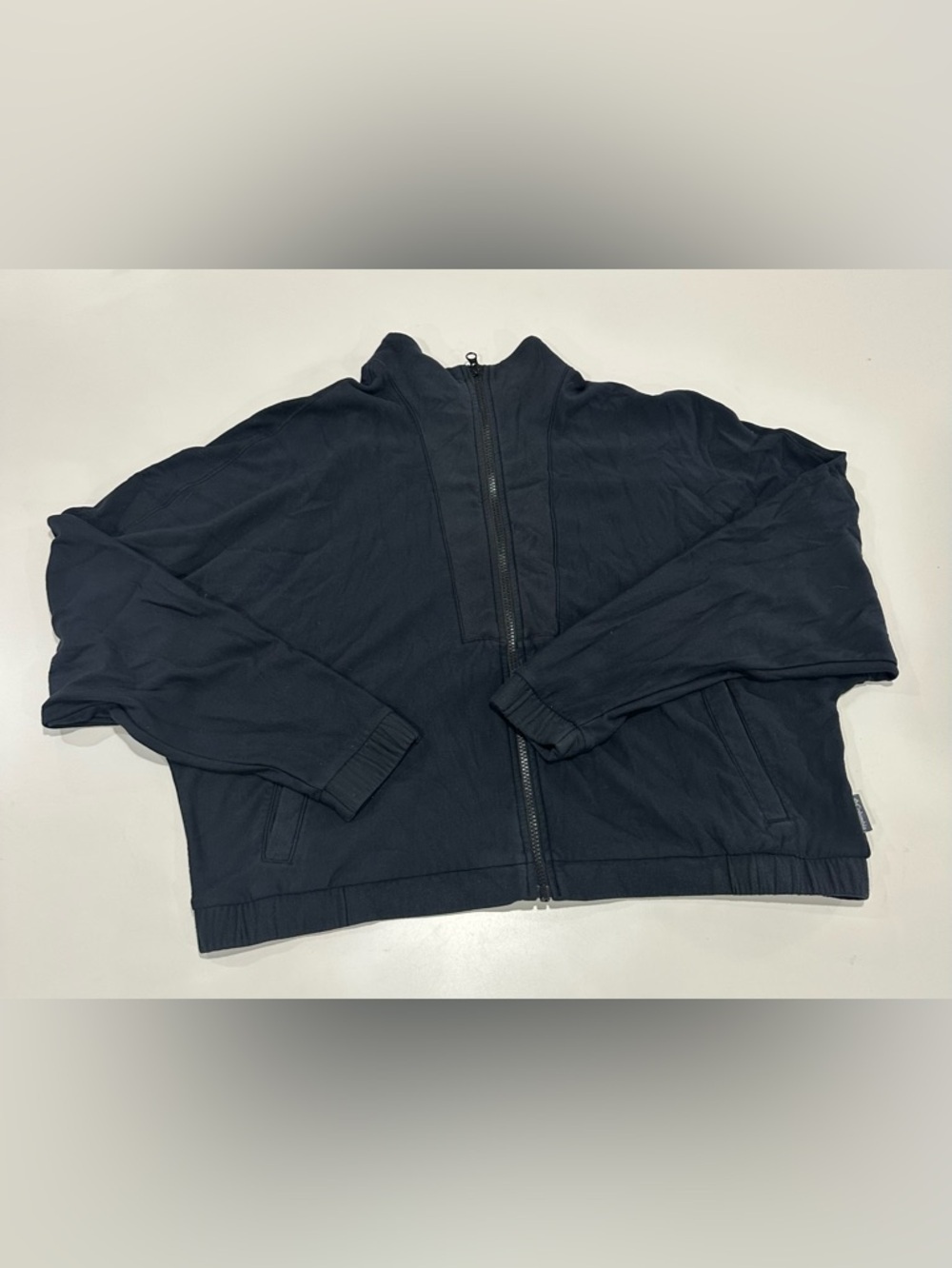 Columbia Black Cropped Lightweight Full-Zip Jacket